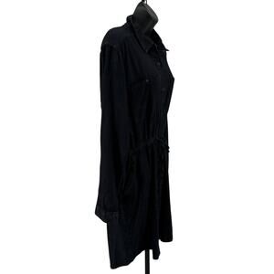 Calvin Klein Jeans Denim Shirt Dress WMNS XL Mini Button Up Black Long Sleeves